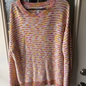 Sonoma Women's Sweater in Pink and Yellow Stripes